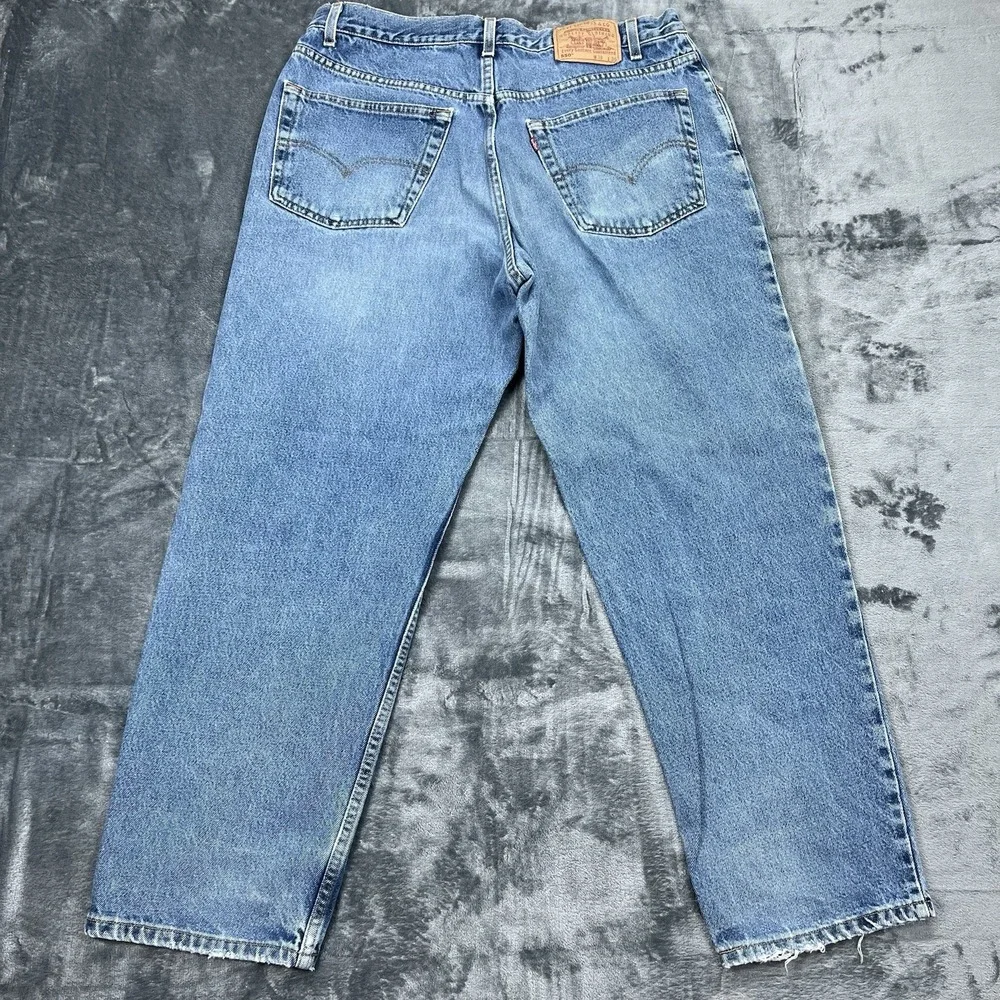 VTG 1999 Levi's 550 Relaxed Fit Baggy 38X30 Actual 36X30 Blue Jeans 90s Y2K‎